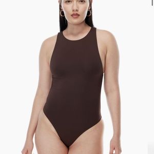 Babaton Contour 90s Bodysuit in Coffee Bean